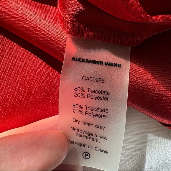 Alexander Wang Red Satin Midi Dress Size 8 - Picture 12 of 12